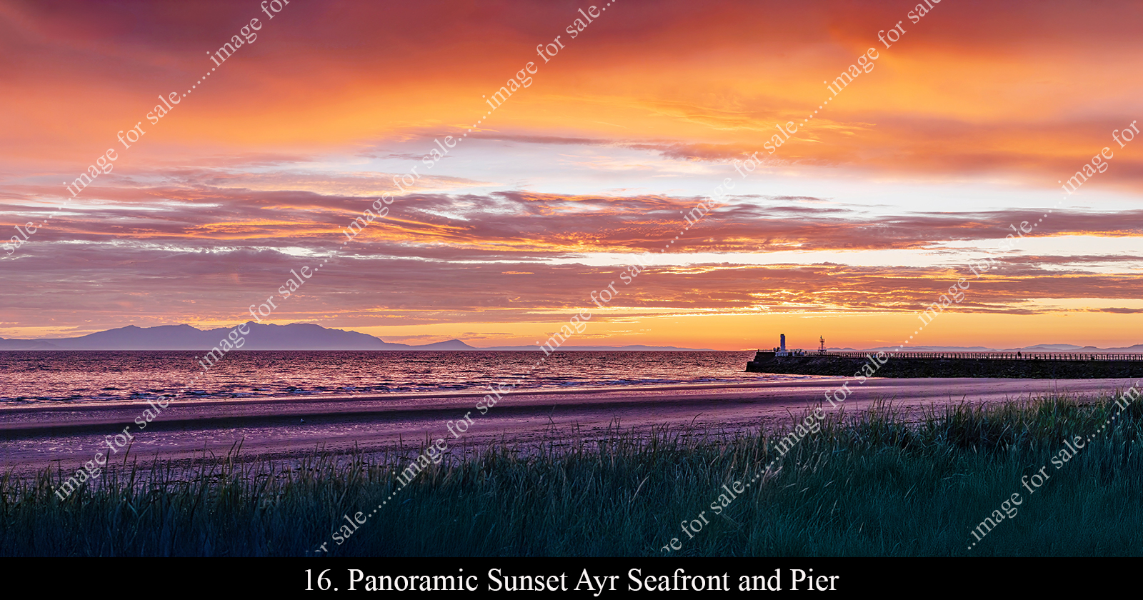 Ayr sea front sunset