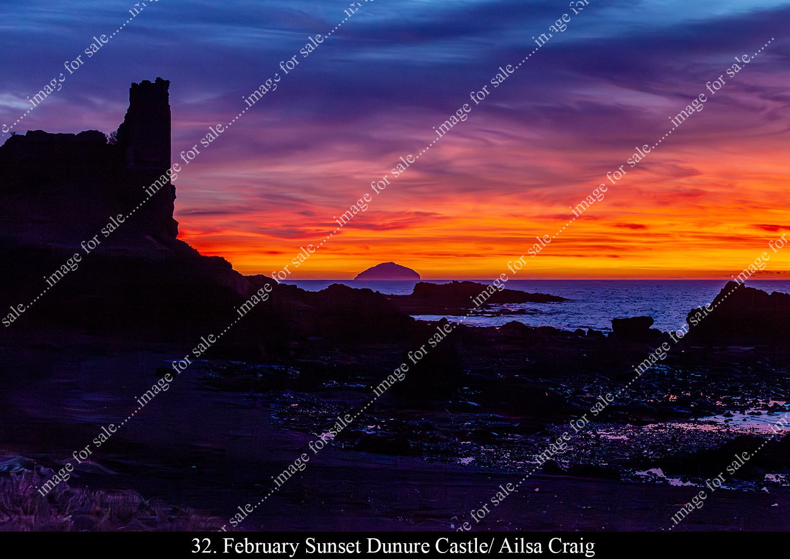 Sunset at Dunure Castle