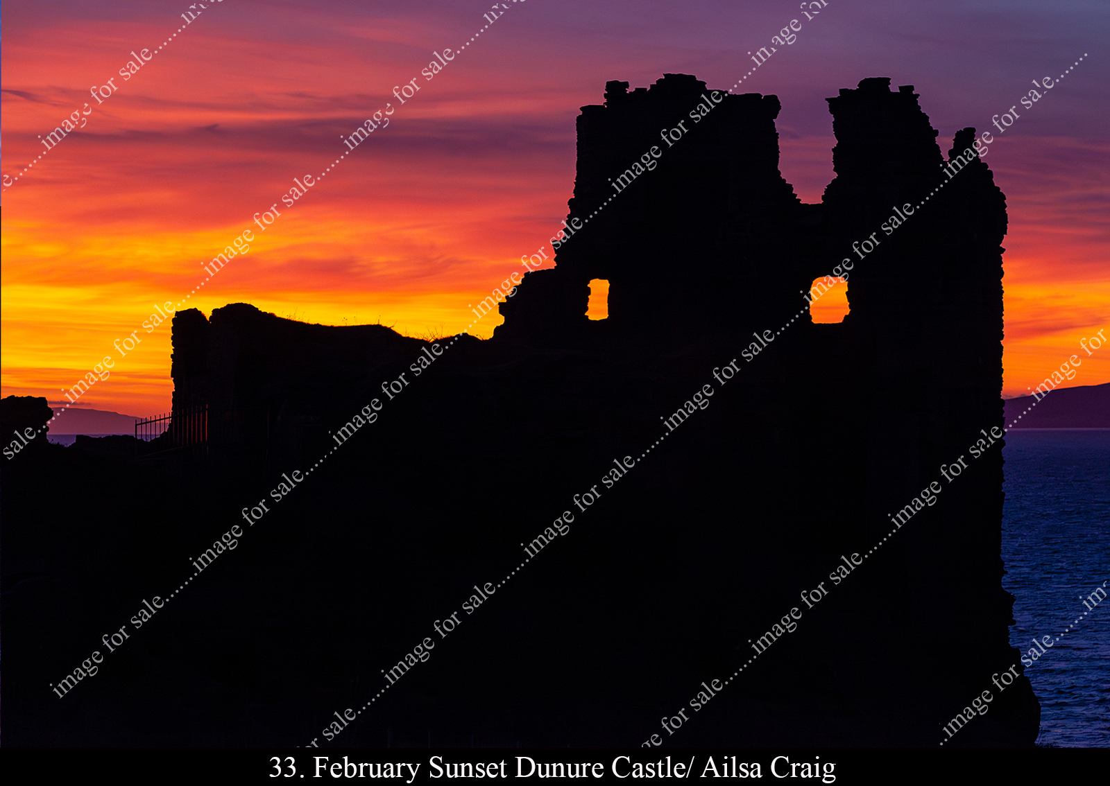 Sunset at Dunure Castle